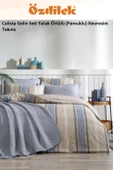 Özdilek Calista 7 Parça Yatak Örtülü (Pamuklu) Gelin Seti-Mavi - 2