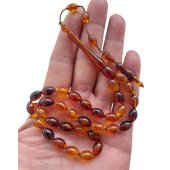 Kehribar Rengi Tesbih,sistemli toz kehribar benzeri tespih. - 2