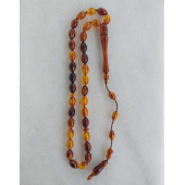 Kehribar Rengi Tesbih,sistemli toz kehribar benzeri tespih. - 3