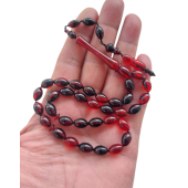 Ateş Kehribar Rengi Tesbih,33 Taneli Sistemli Tespih. - 2