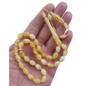 Damla Kehribar Rengi Tesbih,toz Beyrut Kehribar Benzeri Sistemli Tespih - 2