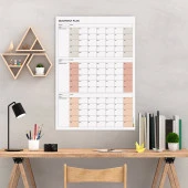 Amerikan Standardı Tarihsiz Üç Aylık Duvar Takvimi, Kahve Tonları, Pazar Günü Başlagıç, Üç Aylık Duvar Planlayıcısı, 90 thumbnail 1