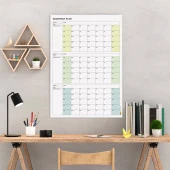 Amerikan Standardı Tarihsiz Üç Aylık Duvar Takvimi, Yeşil Renkler, Pazar Günü Başlagıç, Üç Aylık Duvar Planlayıcısı, 90 - 1