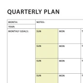 Amerikan Standardı Tarihsiz Üç Aylık Duvar Takvimi, Yeşil Renkler, Pazar Günü Başlagıç, Üç Aylık Duvar Planlayıcısı, 90 - 3