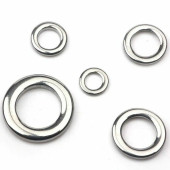 SEOUL-15 Adet Paslanmaz Çelik 12,3 mm/7,8 mm No:9-318 kg (700 Lbs) Çeker, Solid (Kapalı) Ring,Jig Asist Halka - 2