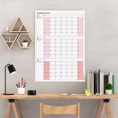 Amerikan Standardı Tarihsiz Üç Aylık Duvar Takvimi, Pembe Renkler, Pazar Günü Başlagıç, Üç Aylık Duvar Planlayıcısı, 90 thumbnail 1