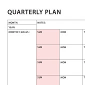 Amerikan Standardı Tarihsiz Üç Aylık Duvar Takvimi, Pembe Renkler, Pazar Günü Başlagıç, Üç Aylık Duvar Planlayıcısı, 90 thumbnail 3