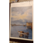 Famous Turkish Painters - Ünlü Türk Ressamları F. OKTAY AKSOY Haydarpaşa Tren Garı- Baskı Resim - 1