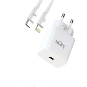 LinkTech C214 30W PD Type-C to Lightning Kablolu Şarj Aleti Set Beyaz - 2