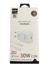 LinkTech C214 30W PD Type-C to Lightning Kablolu Şarj Aleti Set Beyaz - 3