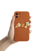 iPhone 12 Kılıf 3D M Bear Kamera Korumalı Silikon Kapak - 8