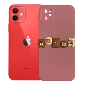 iPhone 12 Kılıf 3D M Bear Kamera Korumalı Silikon Kapak - 4