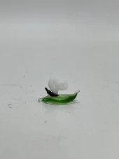 El Yapımı Mini Murano Cam Yaprak Üstü Kelebek Biblo A172-10 thumbnail 2