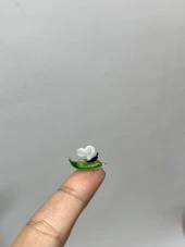 El Yapımı Mini Murano Cam Yaprak Üstü Kelebek Biblo A172-10 thumbnail 4