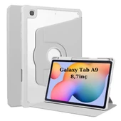 Samsung Galaxy Tab A9 8.7inç X110 X113 X115 X117 Kılıf Termik Kalem Bölmeli Dönebilen Standlı Case SET - 11