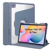 Samsung Galaxy Tab A9 8.7inç X110 X113 X115 X117 Kılıf Termik Kalem Bölmeli Dönebilen Standlı Case SET - 12