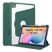 Samsung Galaxy Tab A9 8.7inç X110 X113 X115 X117 Kılıf Termik Kalem Bölmeli Dönebilen Standlı Case SET - 10