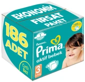 Prima Bebek Bezi Beden:3 (6-10Kg) Midi 186 Adet Ekonomik Fırsat Pk thumbnail 1