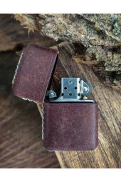 ( Kılıf ) Italyan Derisi Pueblo El Yapımı Deri Zippo Çakmak Kılıf - 1