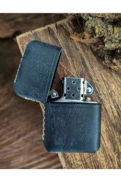 ( Kılıf ) Italyan Derisi Pueblo El Yapımı Deri Zippo Çakmak Kılıf - 1