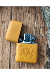 El Yapımı Deri Kılıflı Zippo Çakmak - 2