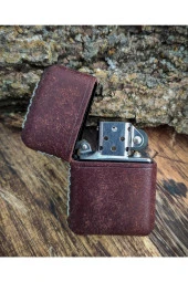 ( Kılıf ) Italyan Derisi Pueblo El Yapımı Deri Zippo Çakmak Kılıf - 2