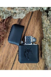 El Yapımı Hakiki Deri Kılıflı Zippo Çakmak - 2