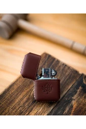El Yapımı Deri Kılıflı Zippo Çakmak - 5