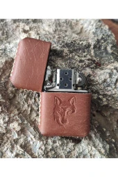 El Yapımı Hakiki Deri Kılıflı Zippo Çakmak - 3