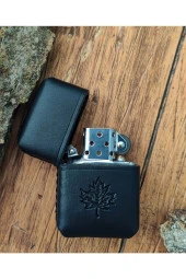 El Yapımı Hakiki Deri Kılıflı Zippo Çakmak - 3