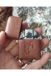 El Yapımı Hakiki Deri Kılıflı Zippo Çakmak - 4