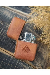 El Yapımı Hakiki Deri Kılıflı Zippo Çakmak - 5