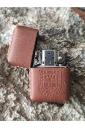 El Yapımı Hakiki Deri Kılıflı Zippo Çakmak - 2