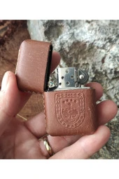 El Yapımı Hakiki Deri Kılıflı Zippo Çakmak - 3