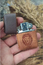 El Yapımı Hakiki Deri Zippo Çakmak - 4
