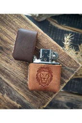 El Yapımı Hakiki Deri Zippo Çakmak - 6