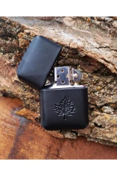 El Yapımı Hakiki Deri Kılıflı Zippo Çakmak - 1