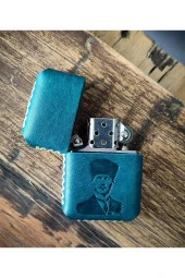 El Yapımı Deri Kılıflı Zippo Çakmak - 6
