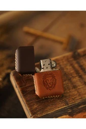El Yapımı Hakiki Deri Zippo Çakmak - 1