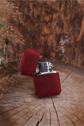 El Yapımı Hakiki Deri Zippo Çakmak - 1