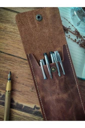 El Yapımı Deri Kalemlik - 5