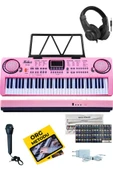 Midex PS-1500PK-H Başlangıç İçin Pembe 61 Tuşlu Org Kulaklık Notalık Mikrofon Metod (100 Ses 100 Ritim) thumbnail 1