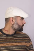 Erkek Kasket Şapkası-beyaz-9990 - 1