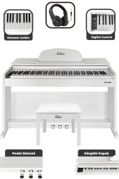 Midex PLX-190WH Dijital Piyano 88 Tuşlu Beyaz Tuş Hassasiyetli Çekiç Aksiyonlu - 1