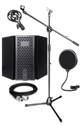 Lastvoice PF-30X Mikrofon Standı Yalıtım Paneli XLR Kablo Pop Filter - 1