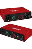 Midex GLX-500 PRO Stüdyo Ses Kartı 2 Giriş 2 Çıkış 24Bit/96kHz (XLR Kablo Hediye) thumbnail 2