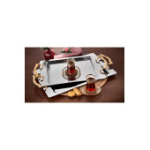 ÖZLİFE LİSA 2 Lİ TEPSİ SADE GOLD - 1