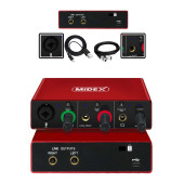 Midex GLX-500 PRO Stüdyo Ses Kartı 2 Giriş 2 Çıkış 24Bit/96kHz (XLR Kablo Hediye) thumbnail 1