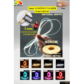 3mm. Nano Ince Neon Cob Şerit Led/ Ince Tasarım/ 5 Metre Rulo /1 Metrede 384 Led Bright Chip - 3