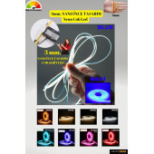 3mm. Nano Ince Neon Cob Şerit Led/ Ince Tasarım/ 5 Metre Rulo /1 Metrede 384 Led Bright Chip - 5